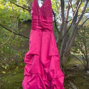Pink Halter Prom Dress